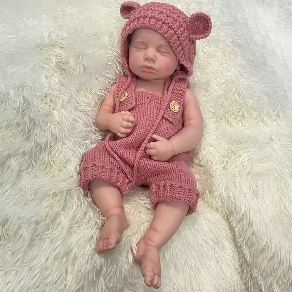 Artificial Soft Full Body Platinum Silicone Painted Reborn Doll Girl Handmade 20 Inch Solid Newborn Fake Girl for Kid Gift
