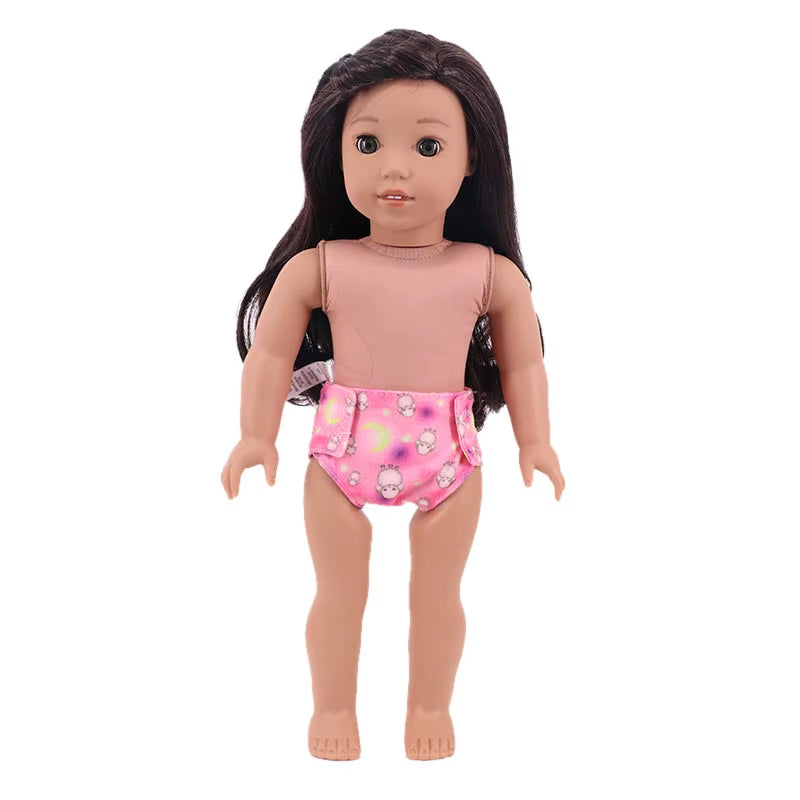 Doll Diapers Cute Underwear Animal Fruit Print for 18Inch American Doll Girls&43Cm Baby Reborn,Our Generation,Doll Clothes Panty