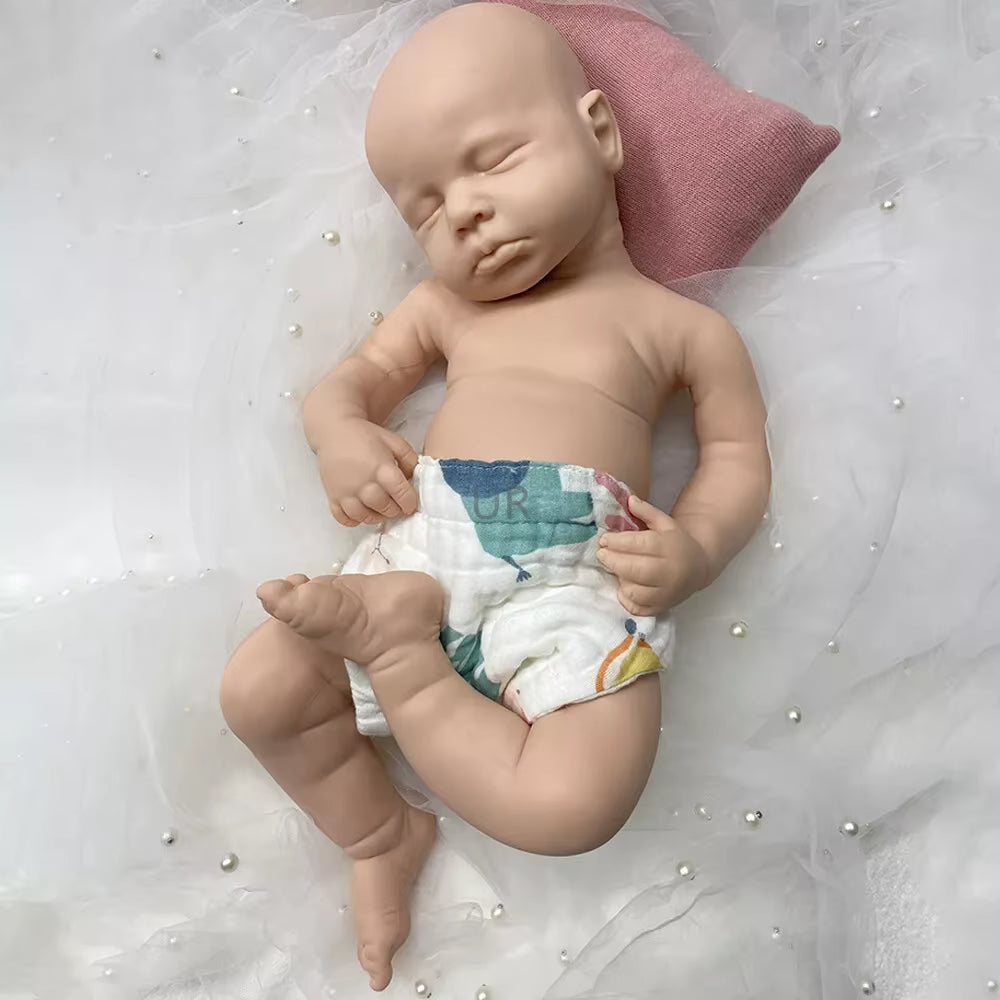 Artificial Soft Full Body Platinum Silicone Painted Reborn Doll Girl Handmade 20 Inch Solid Newborn Fake Girl for Kid Gift