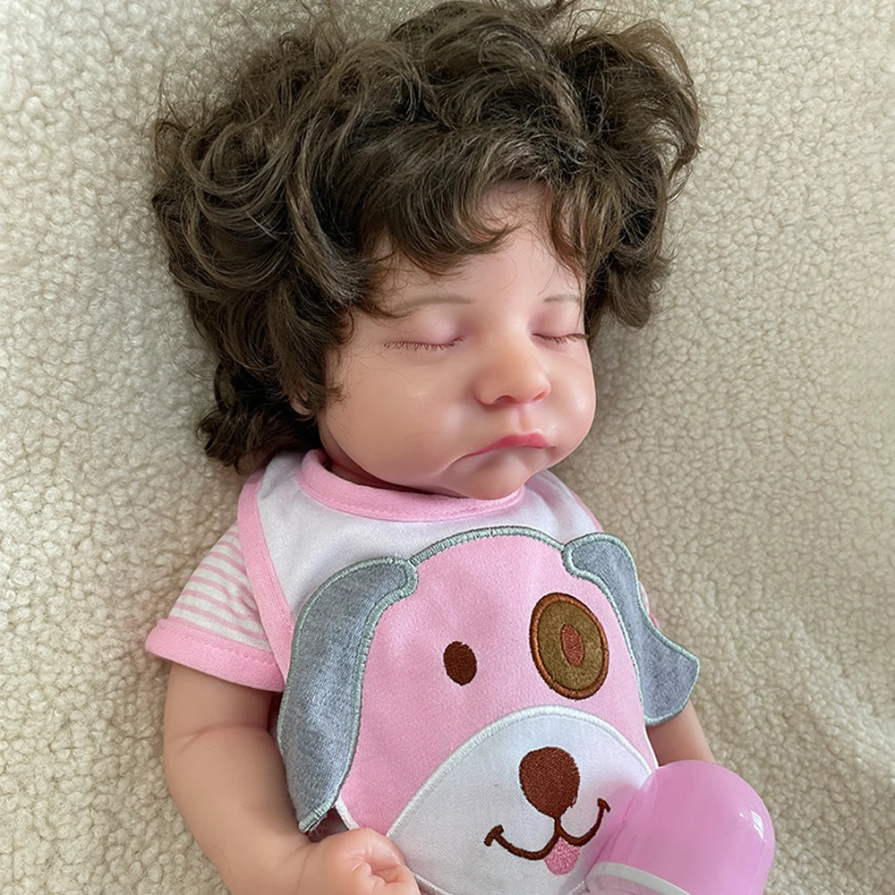 Lifelike 20-Inch Full Body Soft Silicone Reborn Baby Girl Doll with Realistic Hair and Visible Veins - Perfect for Collectors and Gift Givers