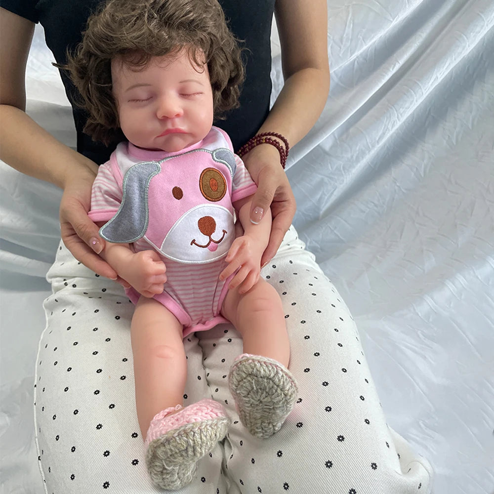 Lifelike 20-Inch Full Body Soft Silicone Reborn Baby Girl Doll with Realistic Hair and Visible Veins - Perfect for Collectors and Gift Givers
