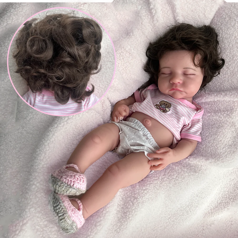 Lifelike 20-Inch Full Body Soft Silicone Reborn Baby Girl Doll with Realistic Hair and Visible Veins - Perfect for Collectors and Gift Givers