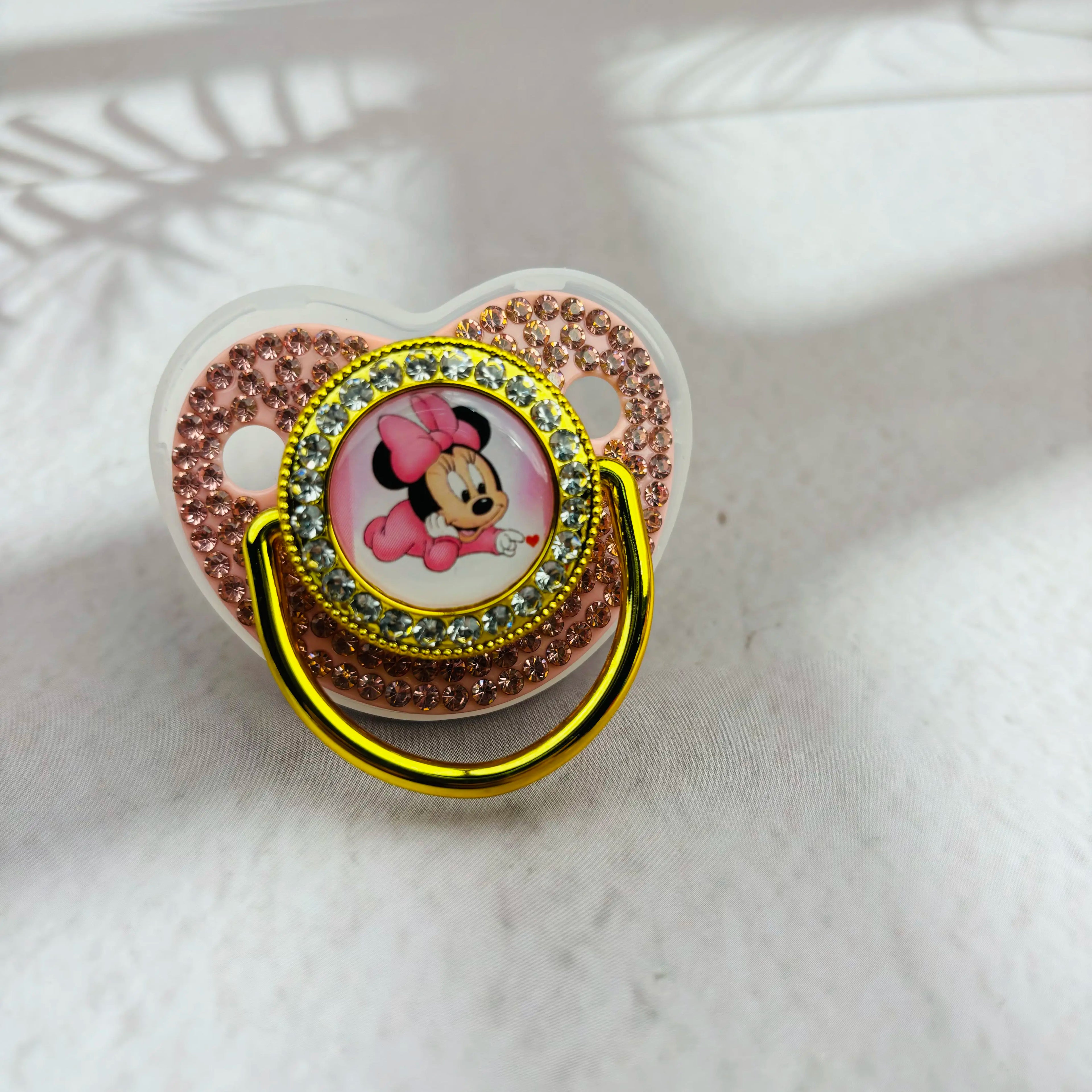 [Baby Feeding Products] Minnie Mouse Baby Pacifier Clip Bisphenol A-Free Silicone Baby Pacifier Bling Newborn Chupete Bebe 0-24M