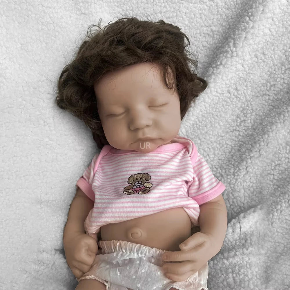 Lifelike 20-Inch Full Body Soft Silicone Reborn Baby Girl Doll with Realistic Hair and Visible Veins - Perfect for Collectors and Gift Givers