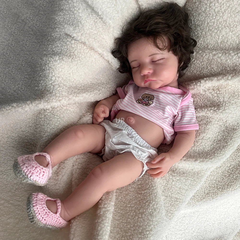 Lifelike 20-Inch Full Body Soft Silicone Reborn Baby Girl Doll with Realistic Hair and Visible Veins - Perfect for Collectors and Gift Givers