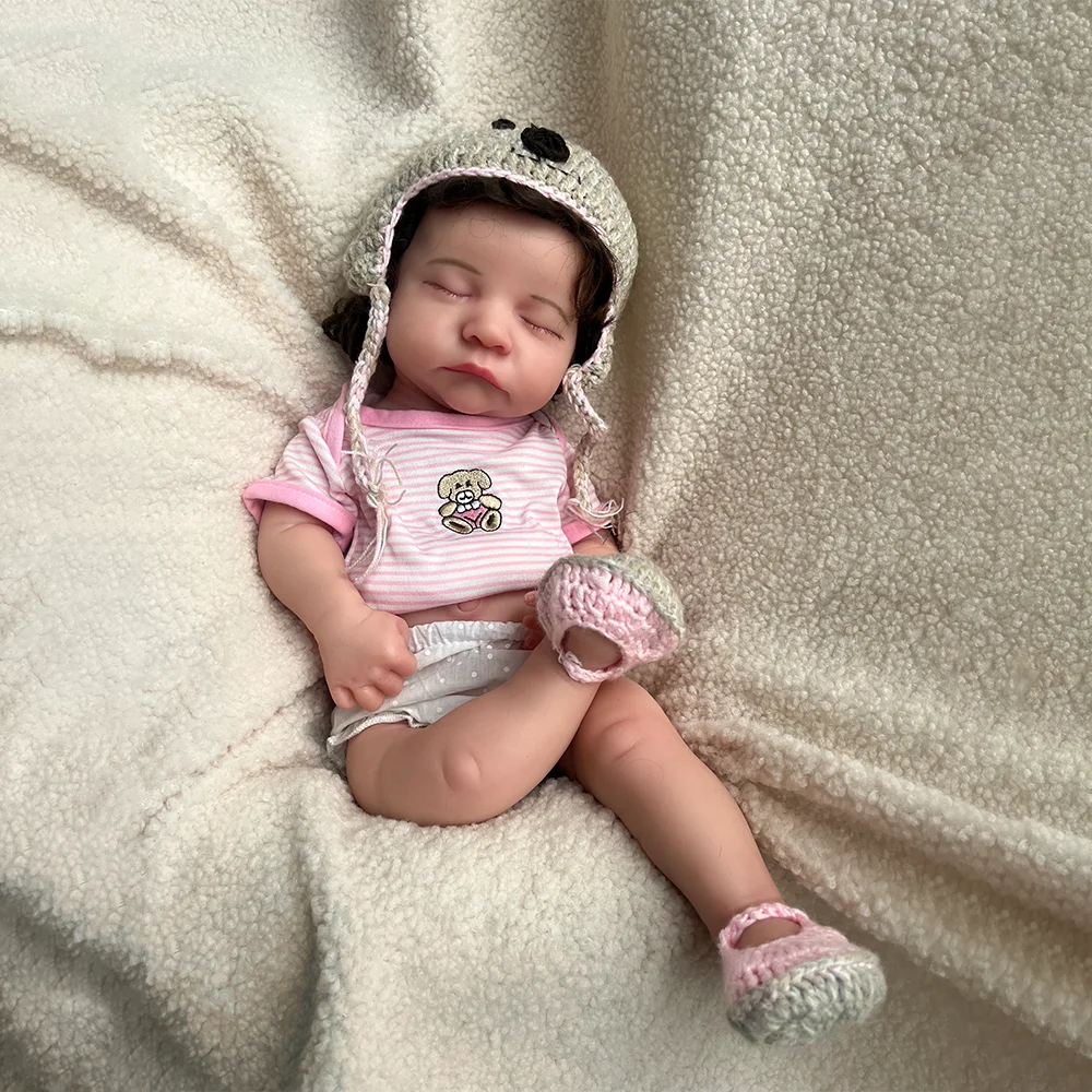 Lifelike 20-Inch Full Body Soft Silicone Reborn Baby Girl Doll with Realistic Hair and Visible Veins - Perfect for Collectors and Gift Givers