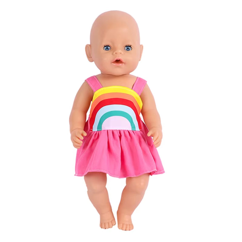 Baby Doll Clothes Flamingo Swimsuit Summer Clothes for 43Cm New Born Baby Doll Clothes Swim American 18 Inch Girl Dolls Bikini