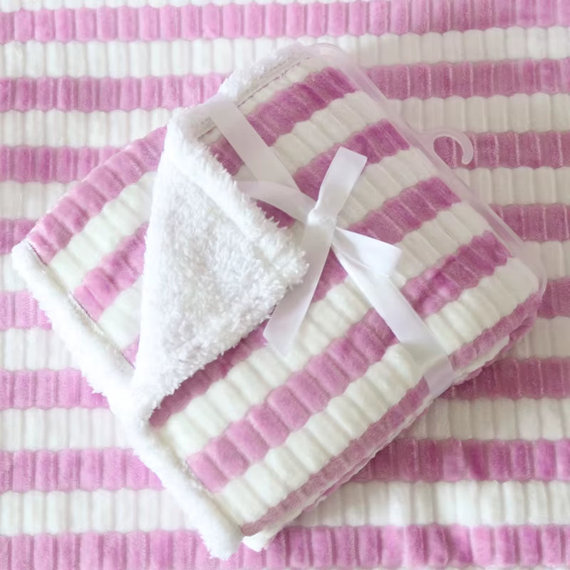 Baby Blankets New Thicken Double Layer Cartoon Fleece Infant Swaddle Bebe Envelope Stroller Wrap Newborn Baby Bedding Blanket