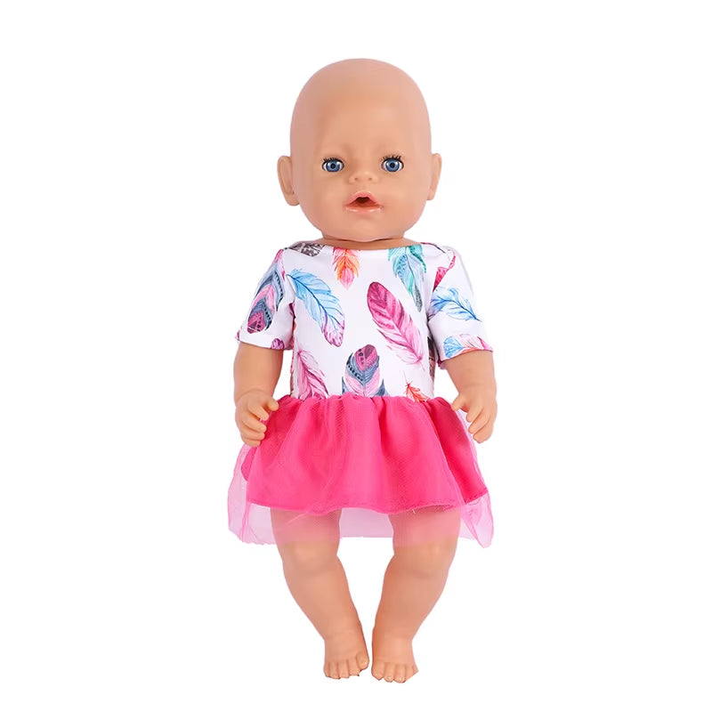 Baby Doll Clothes Flamingo Swimsuit Summer Clothes for 43Cm New Born Baby Doll Clothes Swim American 18 Inch Girl Dolls Bikini