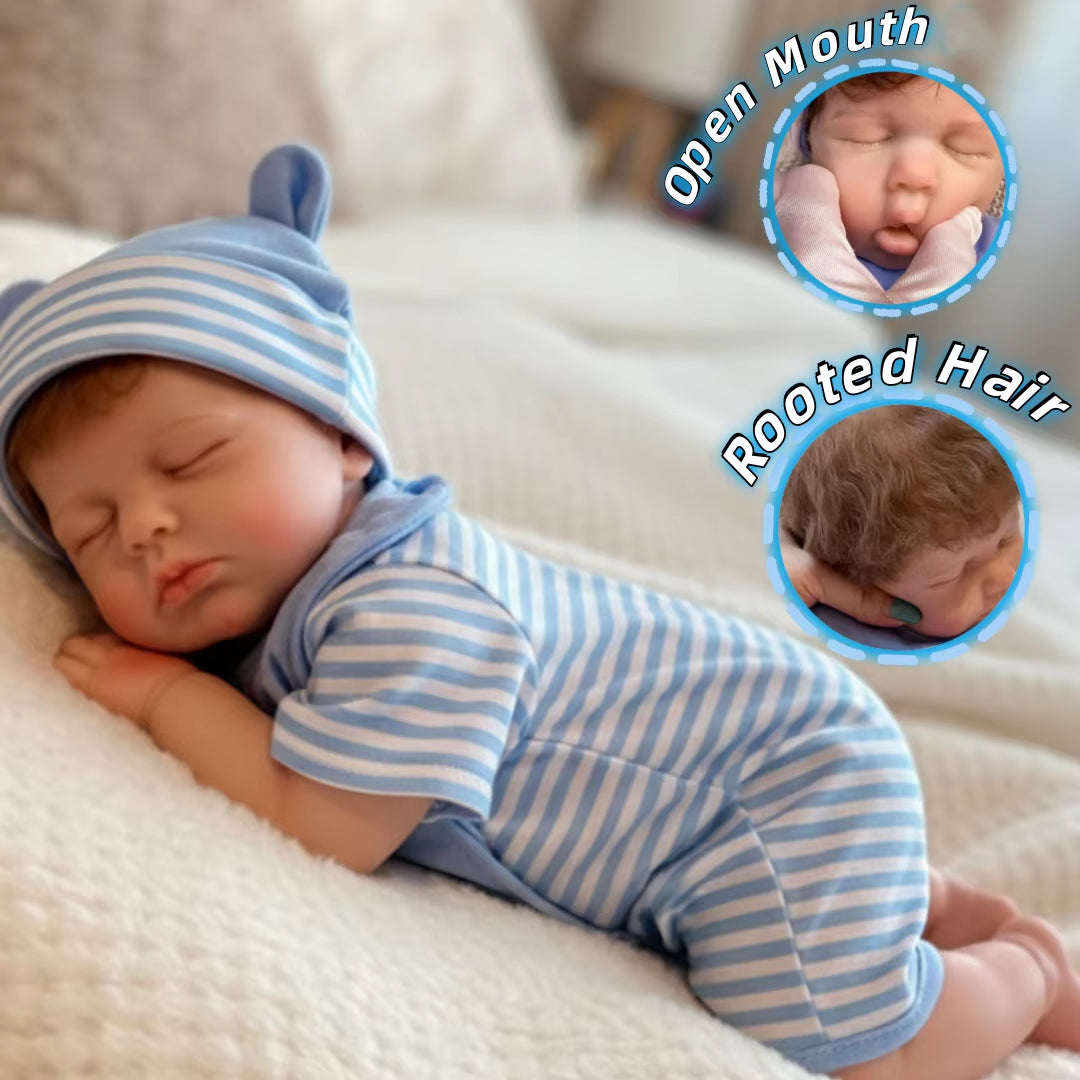 18Inch Can Open Mouth Close Eyes Loulou Full Solid Silicone Bebe Reborn Girl & Boy Doll with Rooted Hair Corpo De Silicone Doll