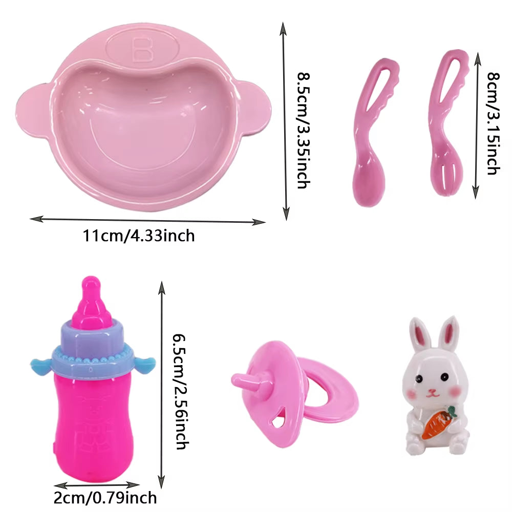 Milk Bottle Doll Accessories Diapers for 43Cm Baby Reborn Doll Clothes Toiletries Our Generation Baby Toy Mini Bottle Bowl,Gifts