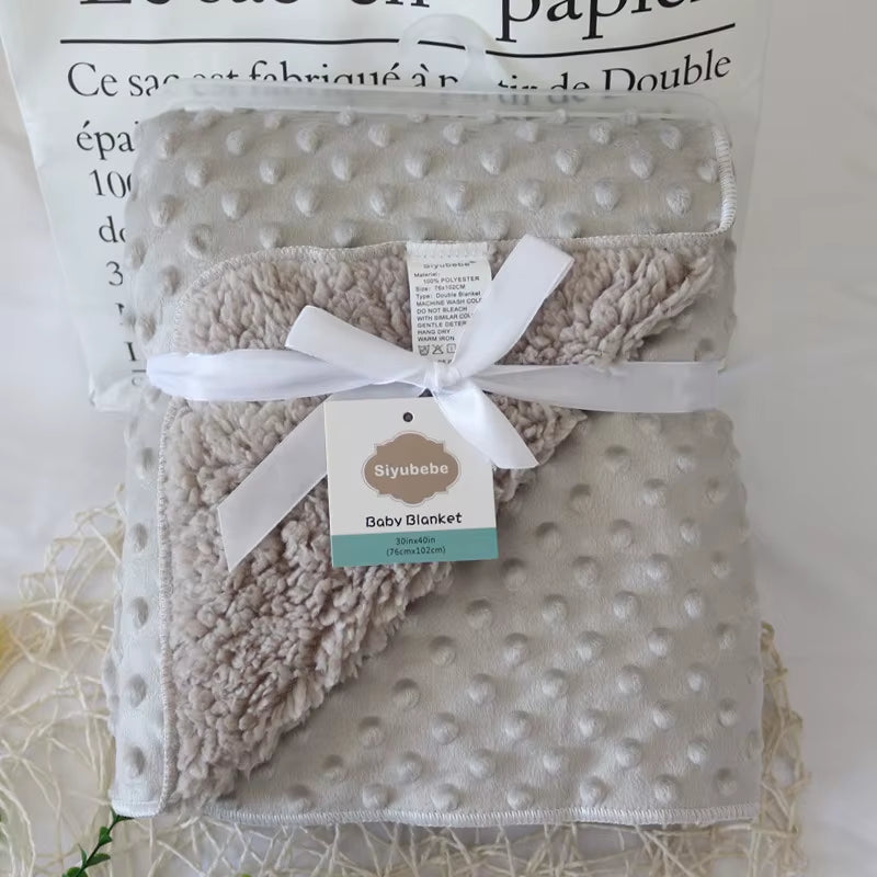 Baby Blankets New Thicken Double Layer Cartoon Fleece Infant Swaddle Bebe Envelope Stroller Wrap Newborn Baby Bedding Blanket