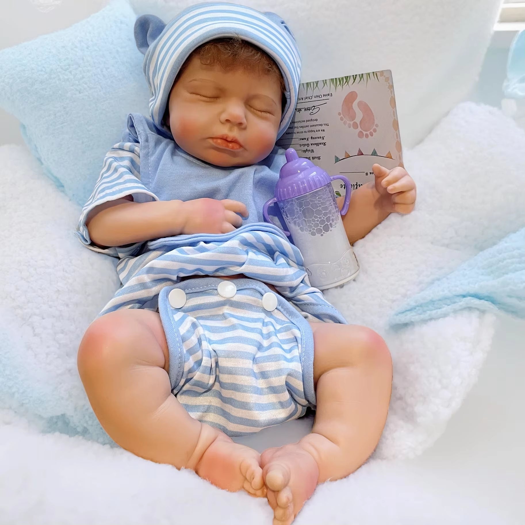 18Inch Can Open Mouth Close Eyes Loulou Full Solid Silicone Bebe Reborn Girl & Boy Doll with Rooted Hair Corpo De Silicone Doll