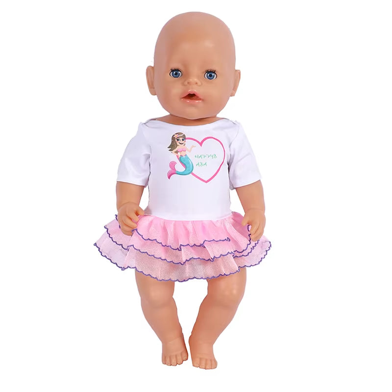 Baby Doll Clothes Flamingo Swimsuit Summer Clothes for 43Cm New Born Baby Doll Clothes Swim American 18 Inch Girl Dolls Bikini