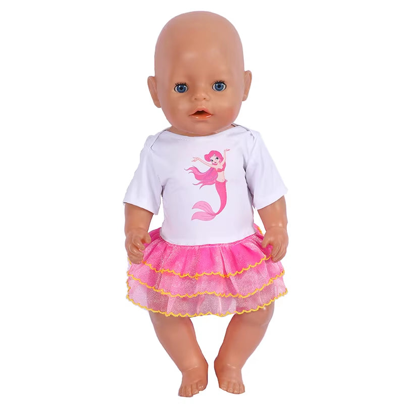 Baby Doll Clothes Flamingo Swimsuit Summer Clothes for 43Cm New Born Baby Doll Clothes Swim American 18 Inch Girl Dolls Bikini