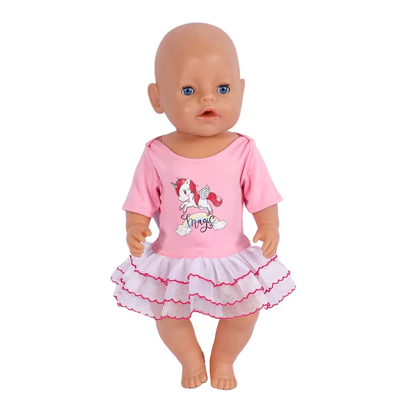 Baby Doll Clothes Flamingo Swimsuit Summer Clothes for 43Cm New Born Baby Doll Clothes Swim American 18 Inch Girl Dolls Bikini