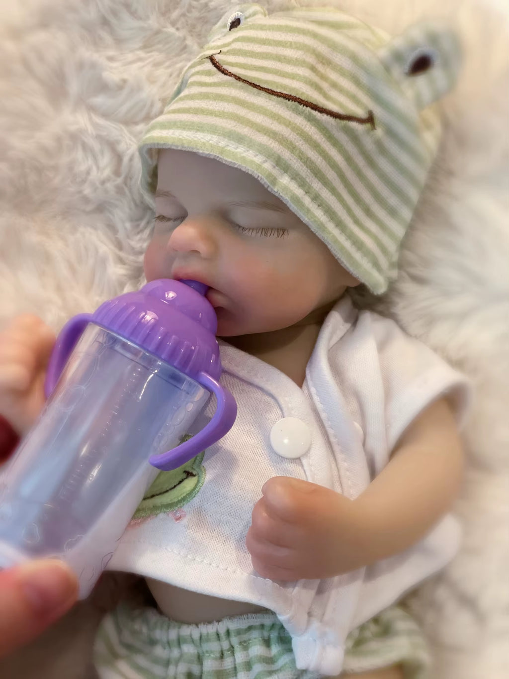 33Cm Can Open Mouth Painted Solid Silicone Loulou Bebe Reborn Girl and Boy Washable Newborn Baby Dolls for Kid'S Gift