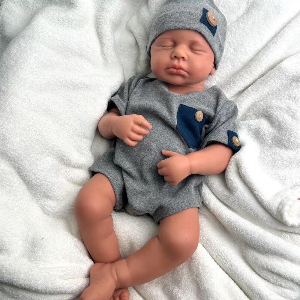 20Inch Open Mouth Loulou Soft Touch Silicone Reborn Baby Girl/Boy Waterproof Realistic Rebirth Doll Christmas Gift for Dementia