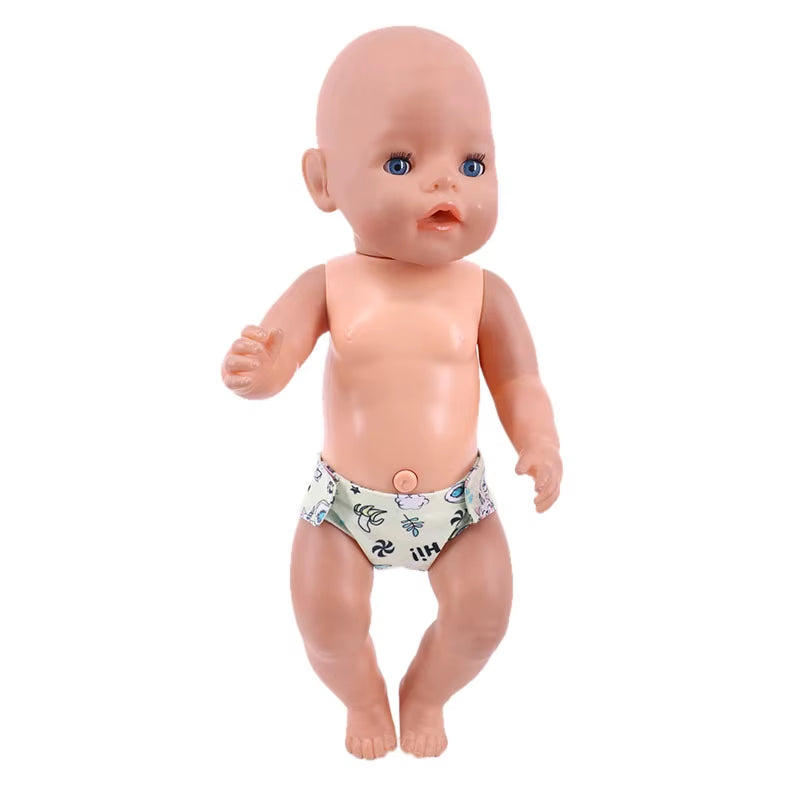 Doll Diapers Cute Underwear Animal Fruit Print for 18Inch American Doll Girls&43Cm Baby Reborn,Our Generation,Doll Clothes Panty