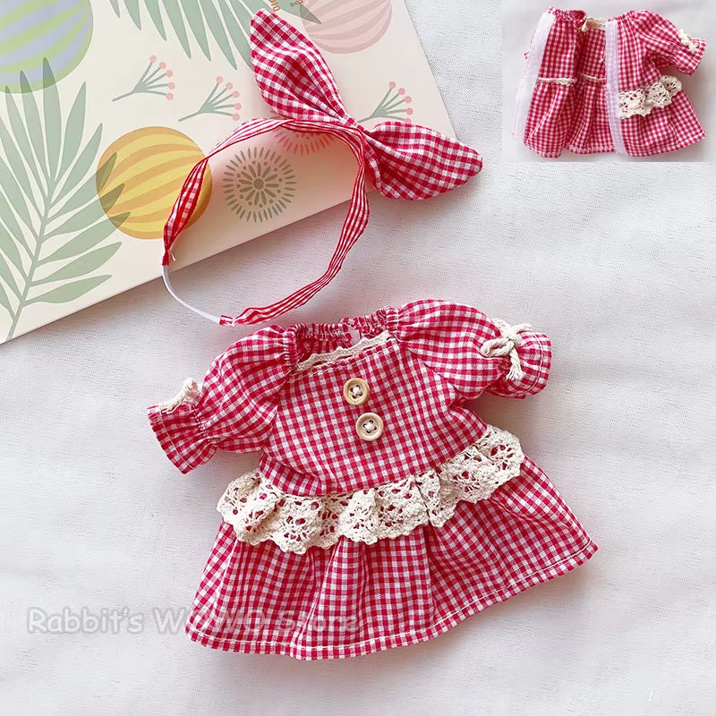 Doll Clothes Fit 25Cm Baby Doll Accessories 1/6 BJD Doll New Born Doll Outfits Cute Dress Headwear Suit Girls Gifts