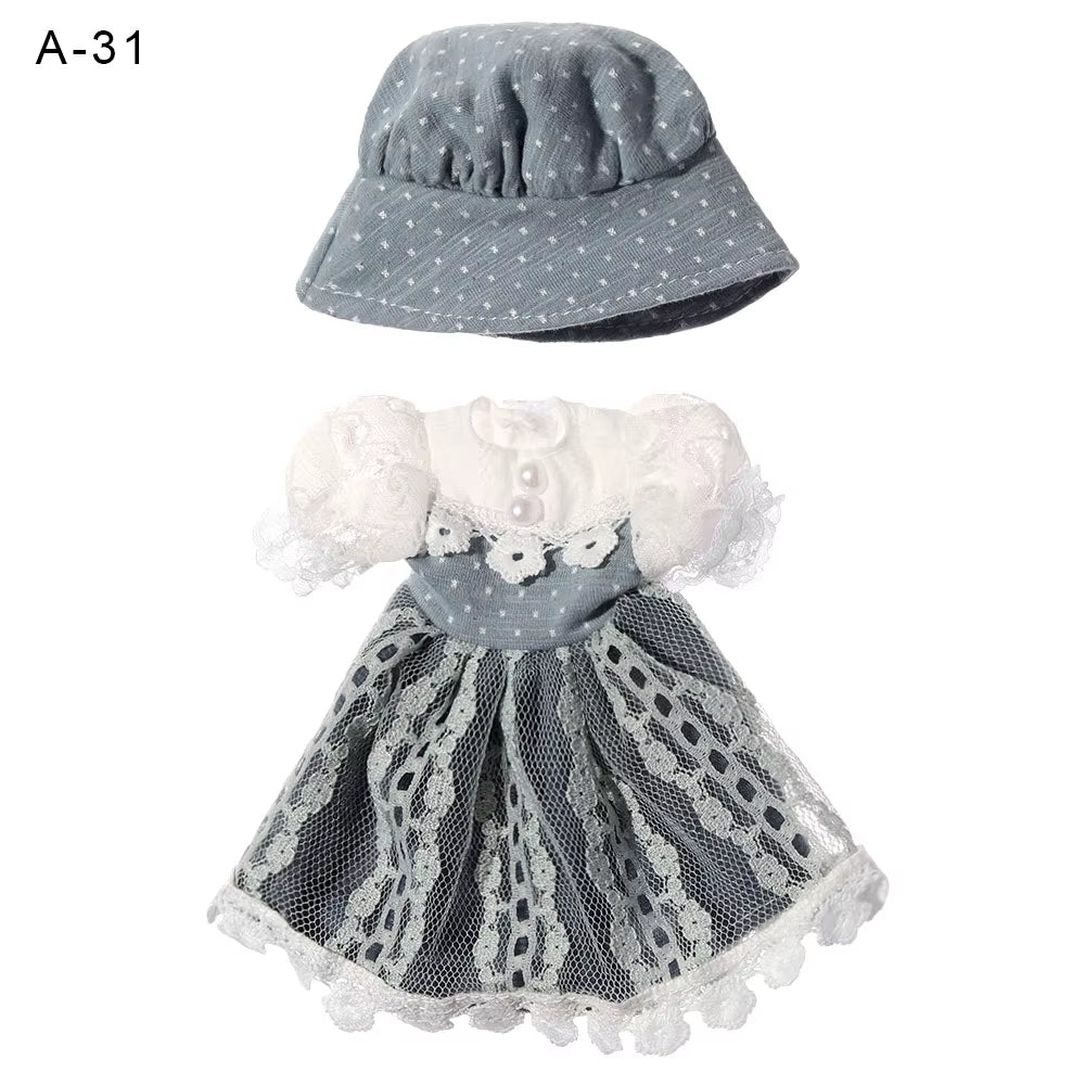 1 Set New Summer DIY Dolls Dress Toys Bikini Cloth Lace Skirt Toys Clothes Skirt Fabric Sewing for 16Cm/31Cm Doll Accessories
