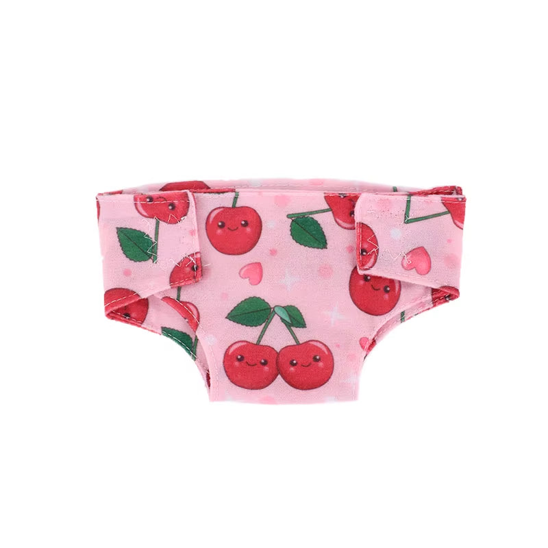 Doll Diapers Cute Underwear Animal Fruit Print for 18Inch American Doll Girls&43Cm Baby Reborn,Our Generation,Doll Clothes Panty