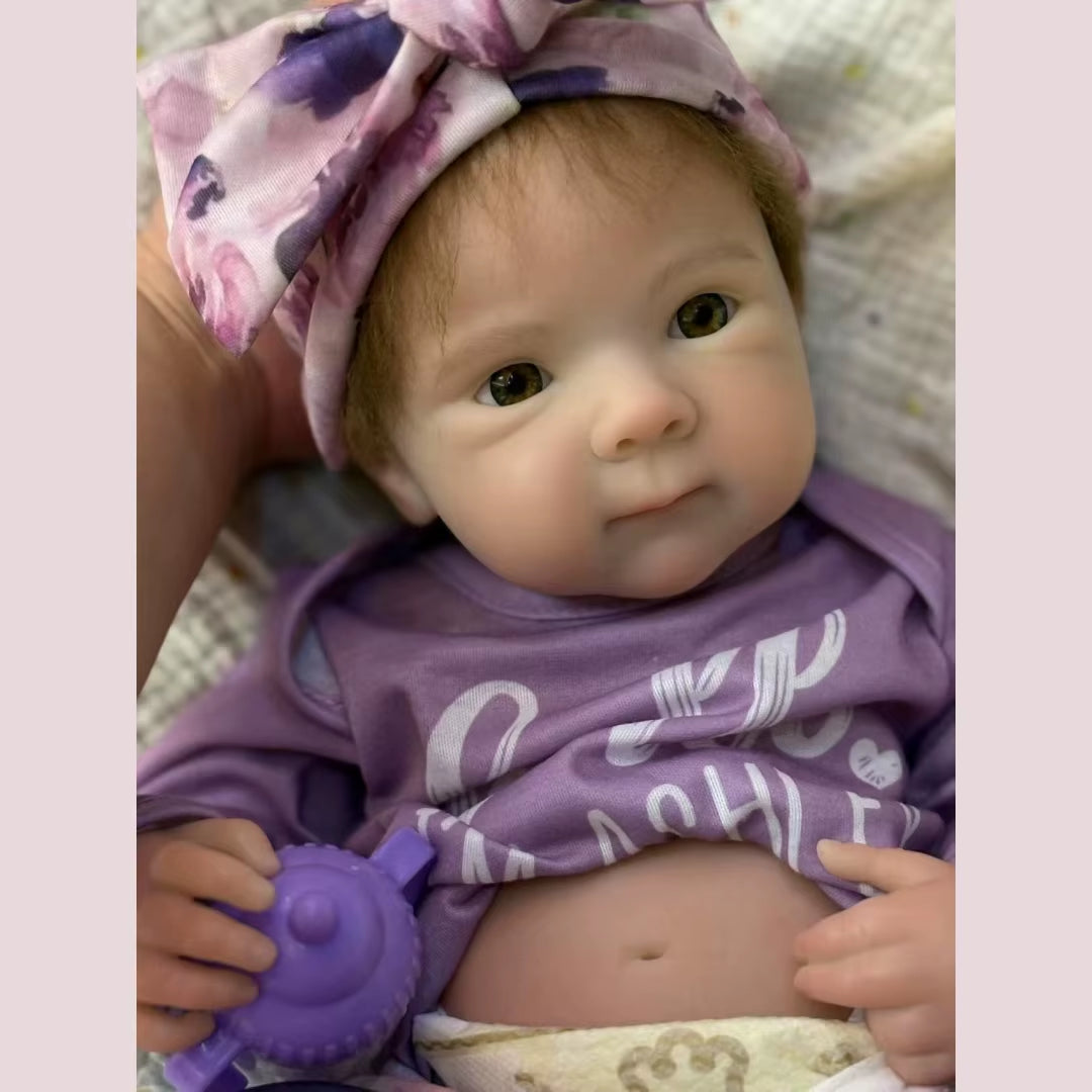 18Inch Open Mouth Rooted Hair Bettie Adorable Soft Silicone Bebe Reborn Girl Doll Lifelike Newborn Girl Dolls Perfect Gift