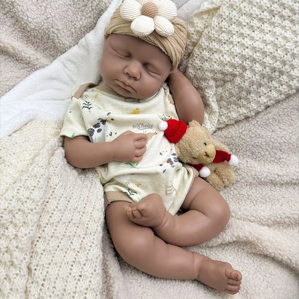 20Inch Open Mouth Loulou Soft Touch Silicone Reborn Baby Girl/Boy Waterproof Realistic Rebirth Doll Christmas Gift for Dementia