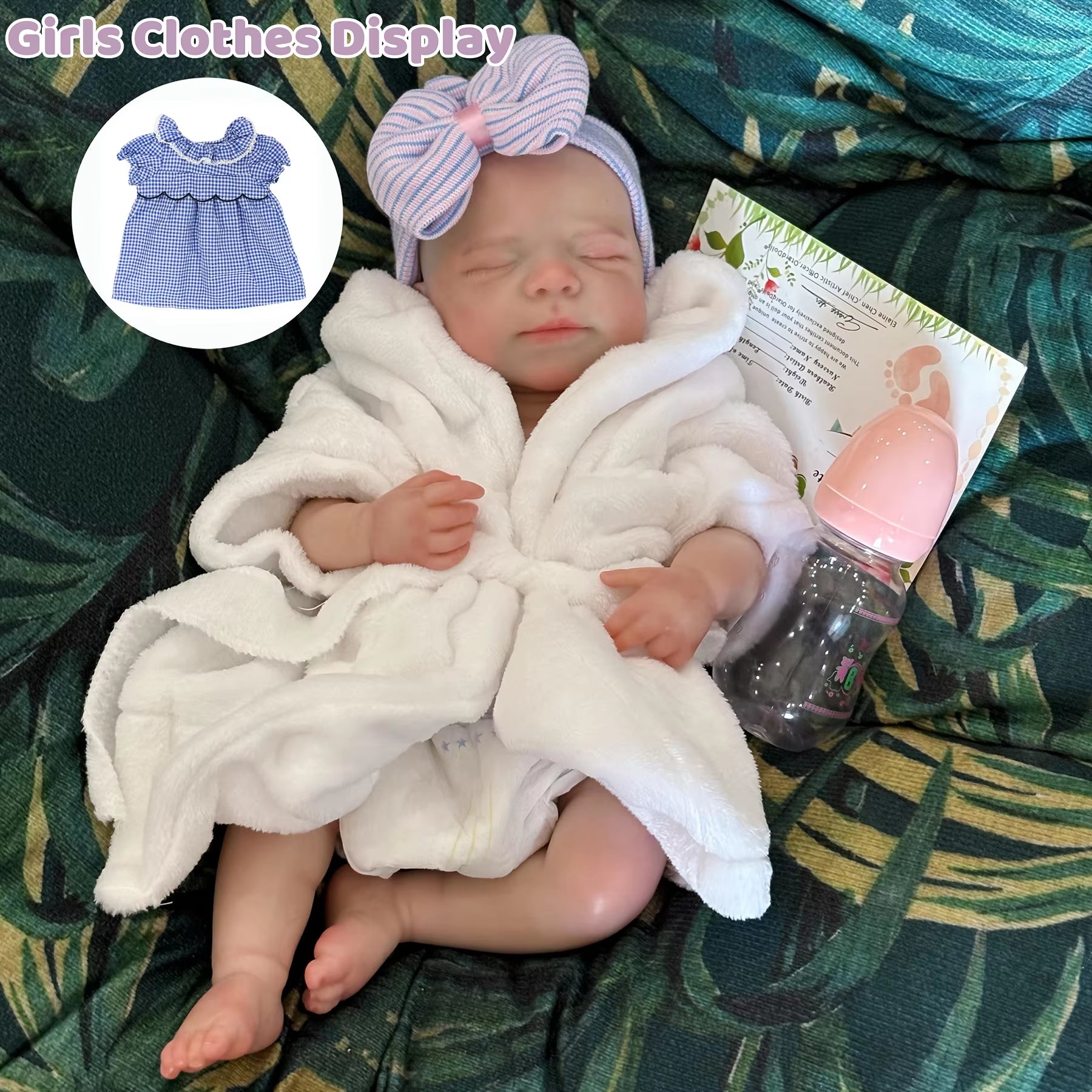 1Pc/One More Outfits 18Inch Open Mouth Pascale Soft Silicone Bebe Reborn Girl Doll with Painted Skin Lifelike Newborn Girl Doll