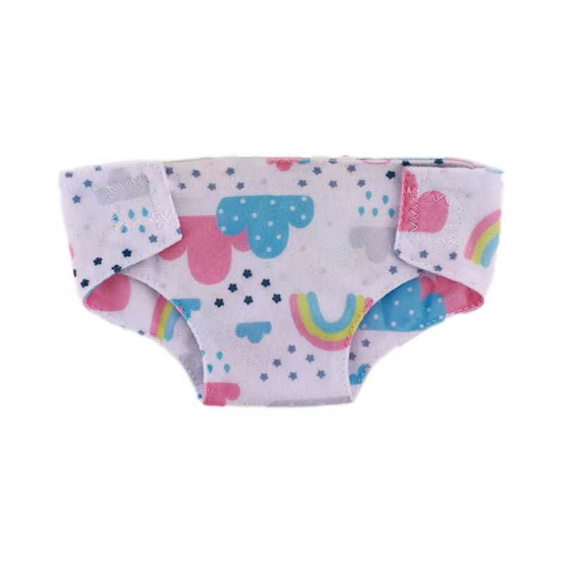 Doll Diapers Cute Underwear Animal Fruit Print for 18Inch American Doll Girls&43Cm Baby Reborn,Our Generation,Doll Clothes Panty