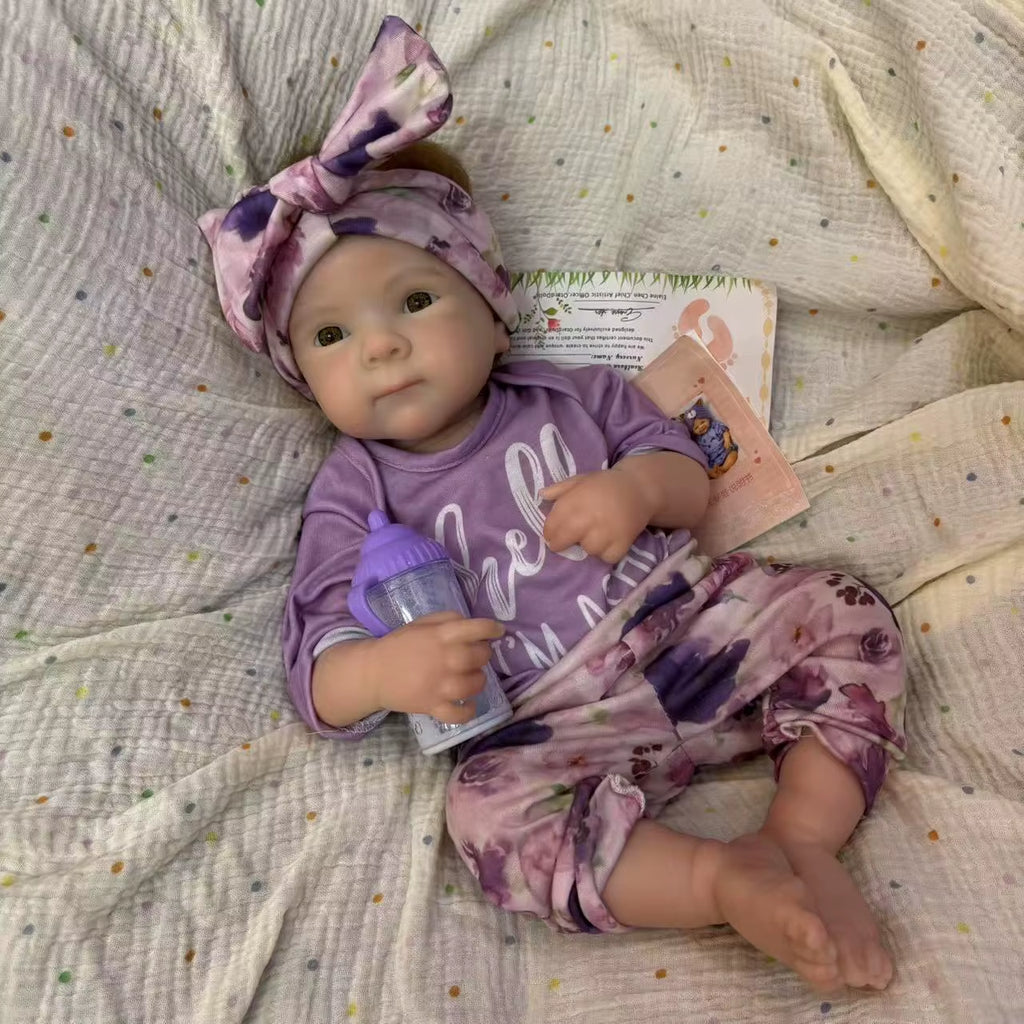 18Inch Open Mouth Rooted Hair Bettie Adorable Soft Silicone Bebe Reborn Girl Doll Lifelike Newborn Girl Dolls Perfect Gift