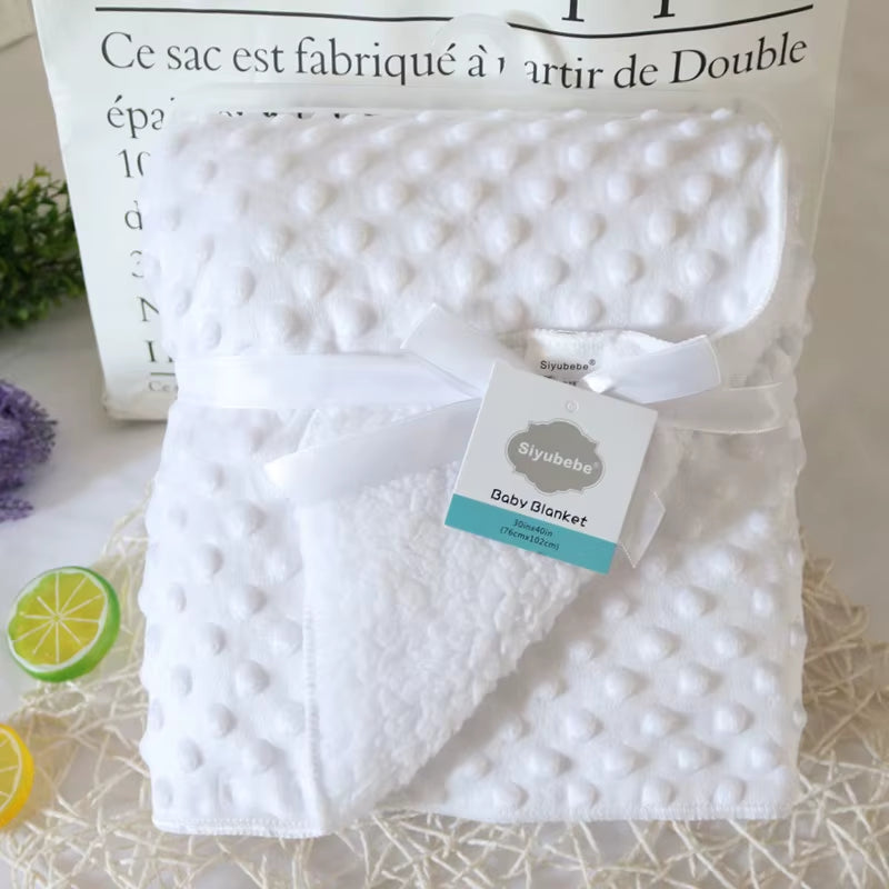 Baby Blankets New Thicken Double Layer Cartoon Fleece Infant Swaddle Bebe Envelope Stroller Wrap Newborn Baby Bedding Blanket