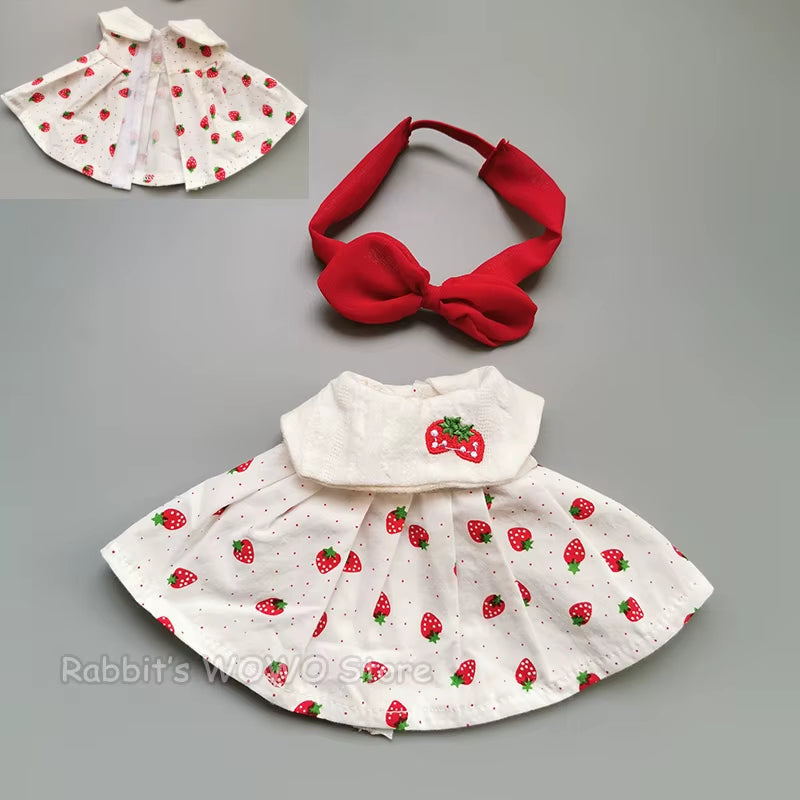 Doll Clothes Fit 25Cm Baby Doll Accessories 1/6 BJD Doll New Born Doll Outfits Cute Dress Headwear Suit Girls Gifts