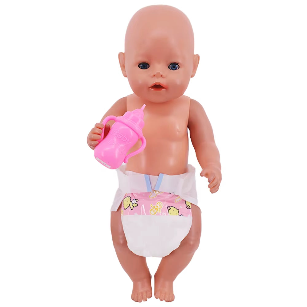 Milk Bottle Doll Accessories Diapers for 43Cm Baby Reborn Doll Clothes Toiletries Our Generation Baby Toy Mini Bottle Bowl,Gifts