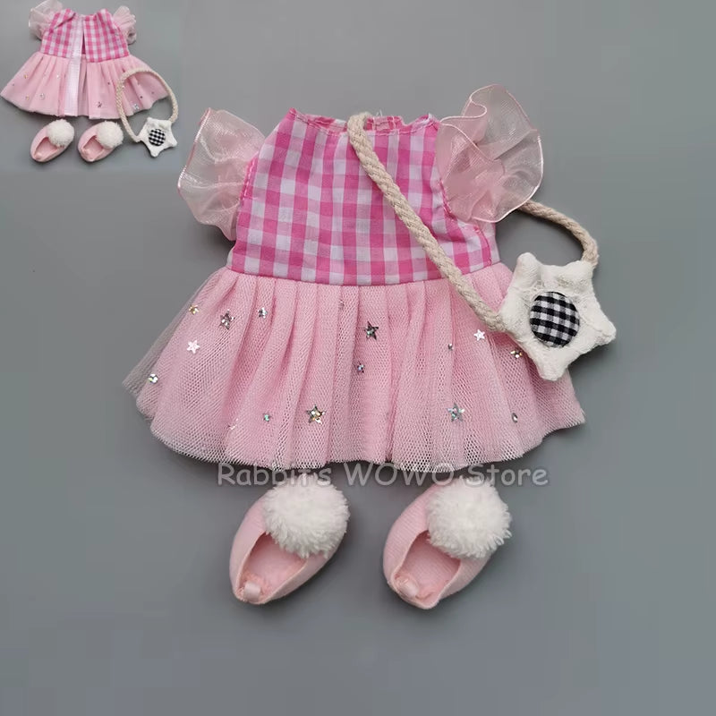 Doll Clothes Fit 25Cm Baby Doll Accessories 1/6 BJD Doll New Born Doll Outfits Cute Dress Headwear Suit Girls Gifts