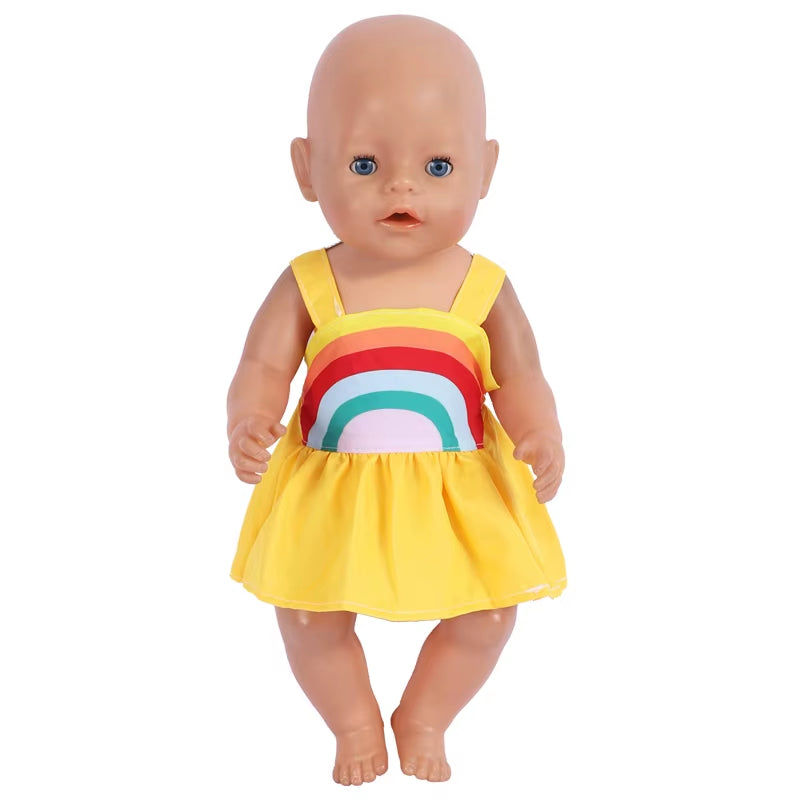 Baby Doll Clothes Flamingo Swimsuit Summer Clothes for 43Cm New Born Baby Doll Clothes Swim American 18 Inch Girl Dolls Bikini