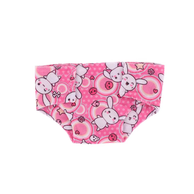 Doll Diapers Cute Underwear Animal Fruit Print for 18Inch American Doll Girls&43Cm Baby Reborn,Our Generation,Doll Clothes Panty