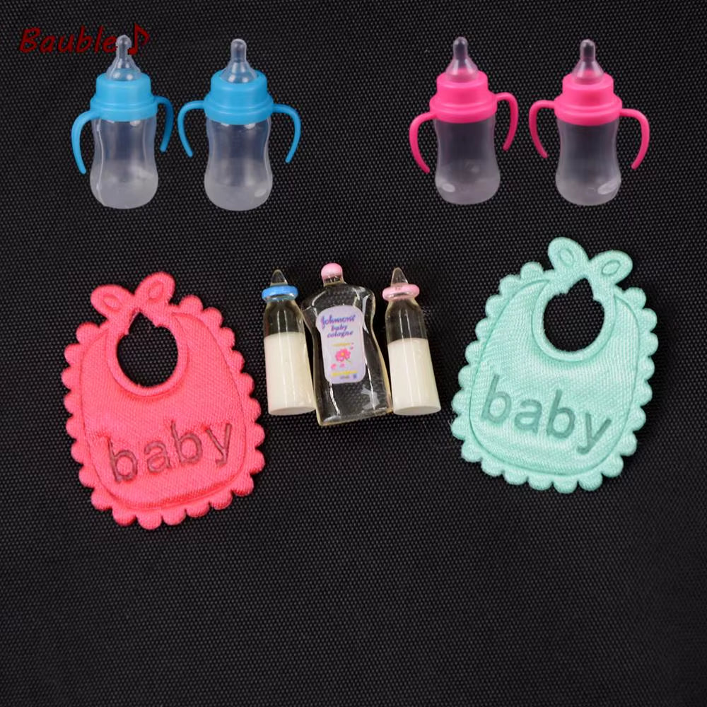 Multiple Styles Resin Simulation Mini Milk Bottle Miniature Baby Bottle Super Cute Transparent Bottle 1:12 Dollhouse Accessories