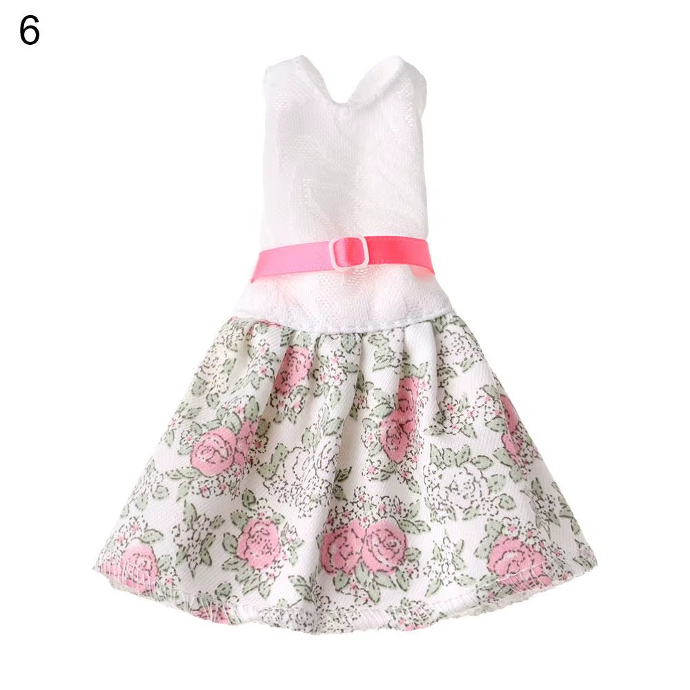 1 Set New Summer DIY Dolls Dress Toys Bikini Cloth Lace Skirt Toys Clothes Skirt Fabric Sewing for 16Cm/31Cm Doll Accessories