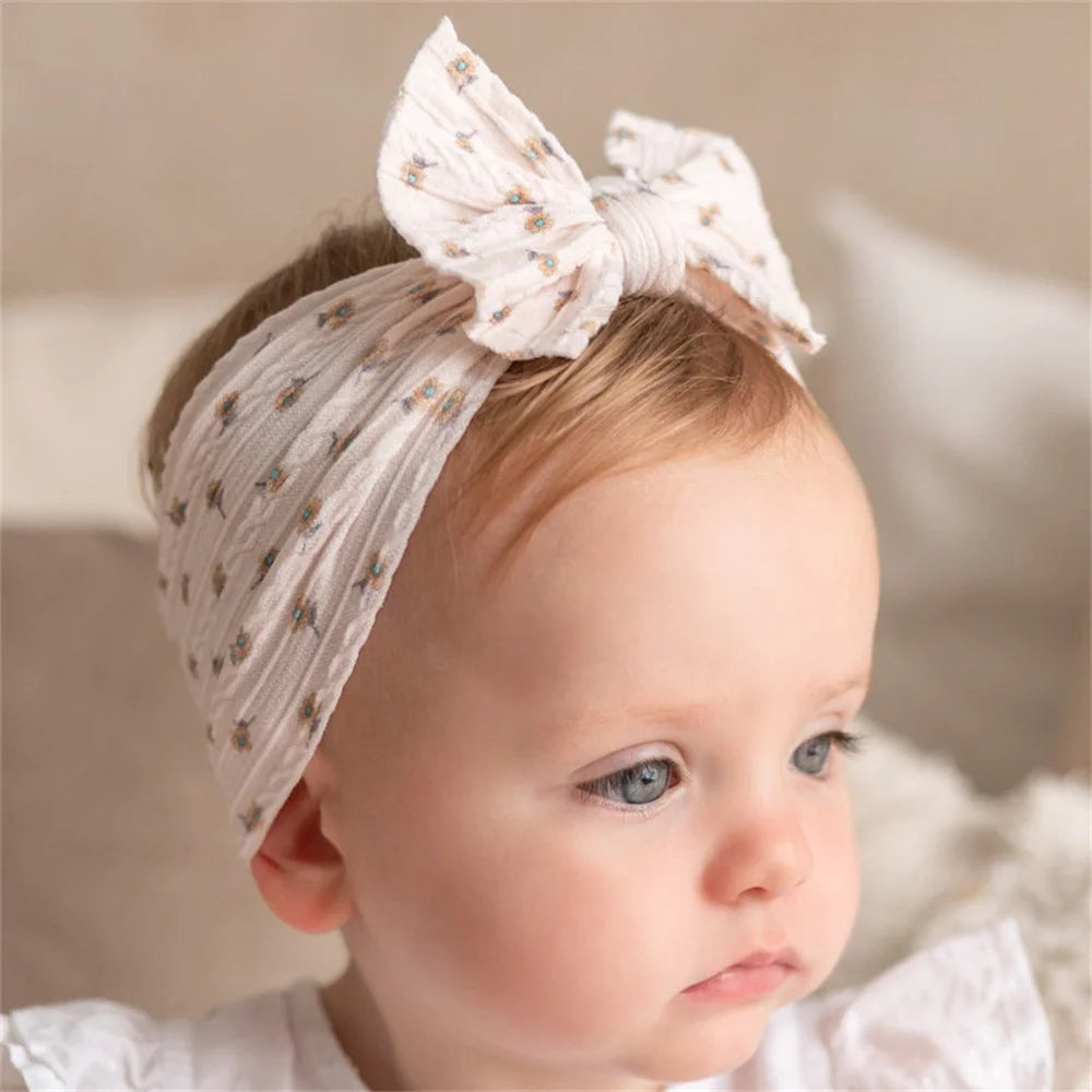 1Pcs Bow Baby Head Band for Children Print Baby Headbands Newborn Cable Headband Turban Kids Headwear Baby Hair Accessories Girl