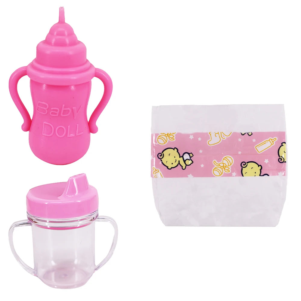 Milk Bottle Doll Accessories Diapers for 43Cm Baby Reborn Doll Clothes Toiletries Our Generation Baby Toy Mini Bottle Bowl,Gifts