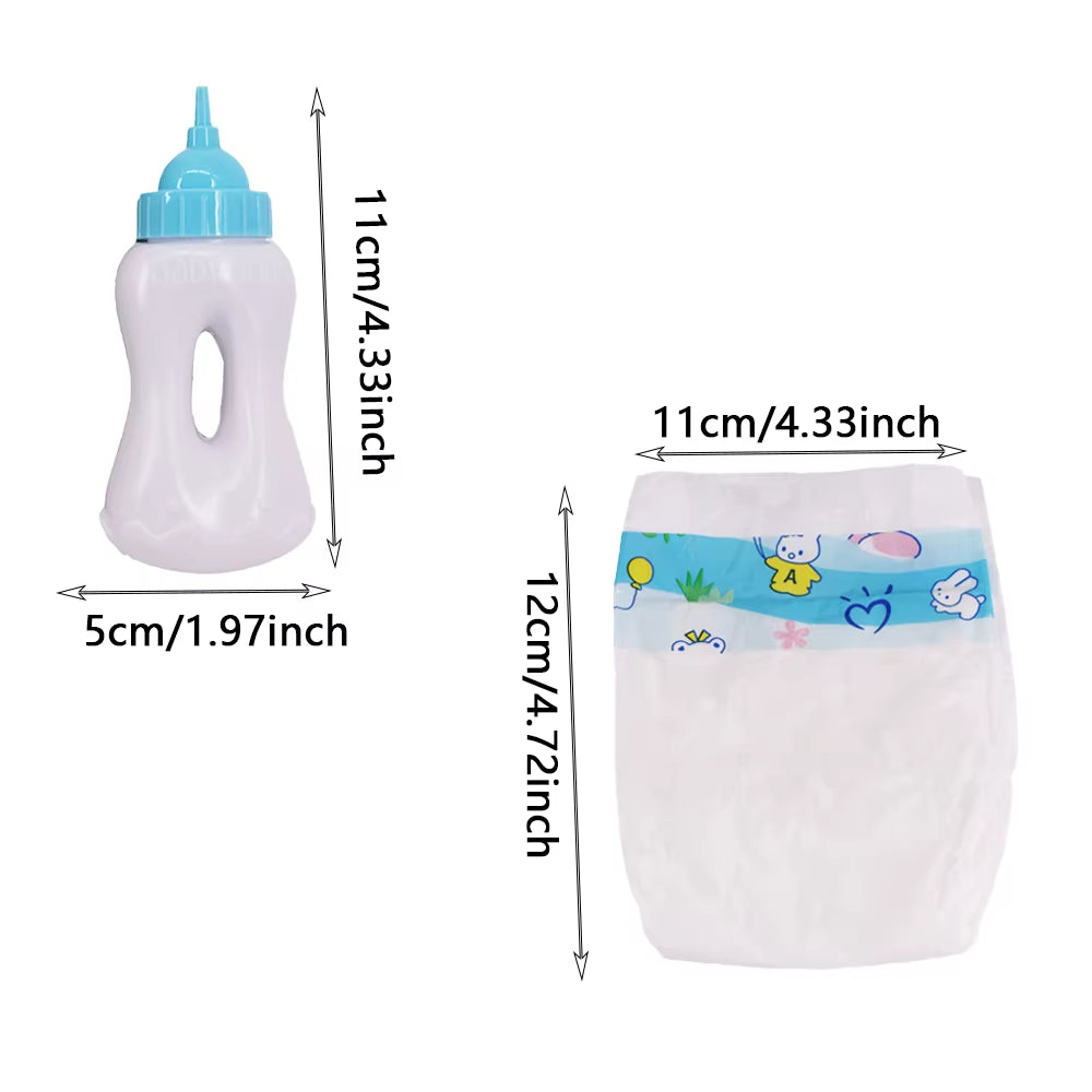 Milk Bottle Doll Accessories Diapers for 43Cm Baby Reborn Doll Clothes Toiletries Our Generation Baby Toy Mini Bottle Bowl,Gifts