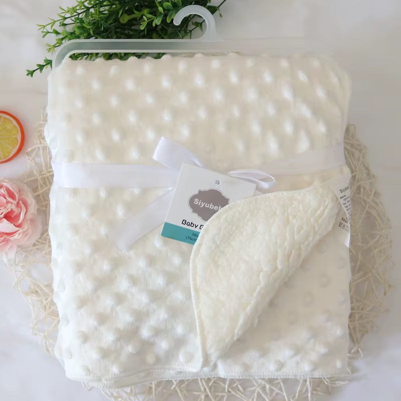 Baby Blankets New Thicken Double Layer Cartoon Fleece Infant Swaddle Bebe Envelope Stroller Wrap Newborn Baby Bedding Blanket
