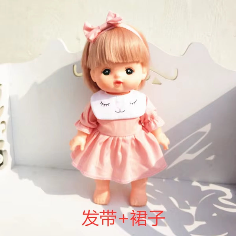 Doll Clothes Fit 25Cm Baby Doll Accessories 1/6 BJD Doll New Born Doll Outfits Cute Dress Headwear Suit Girls Gifts